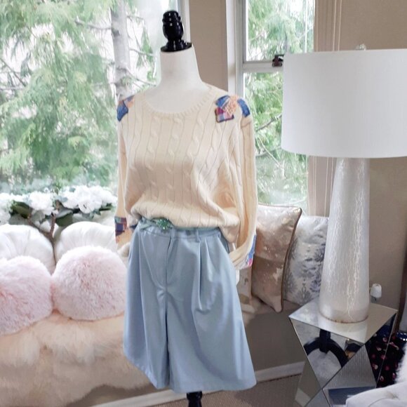 NWT House of Harlow light blue faux leather Bermuda shorts, S - Picture 4 of 6